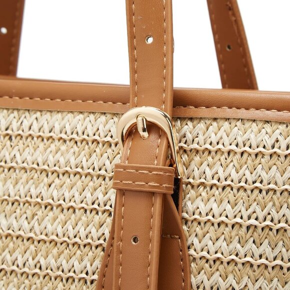 Stylish White Straw Handbag for Women - Ideal for Summer Parties and Vacations - Picture 3 of 6